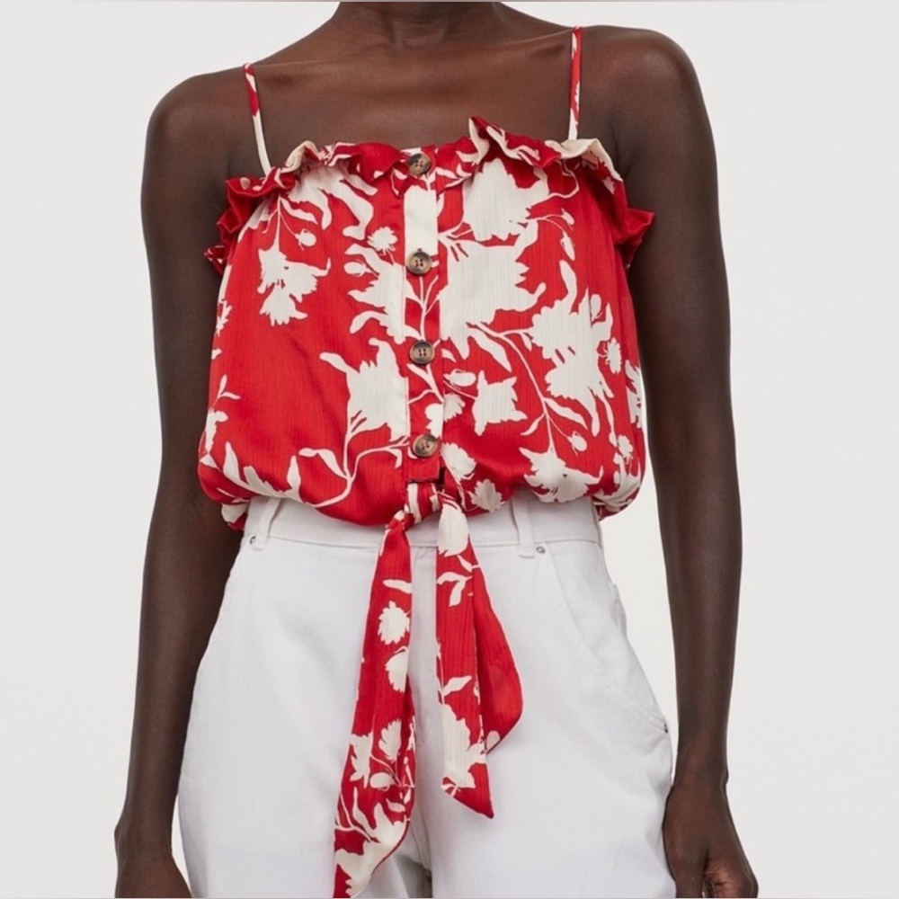 Johanna Ortiz X H&M Size Small. Tank top / summer / tie up